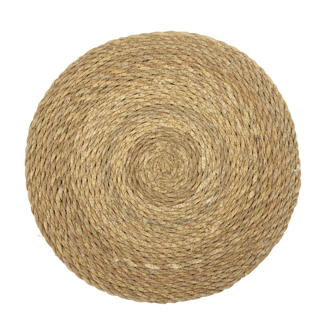 Set de table rond typha tress&eacute; marron &Oslash;35cm