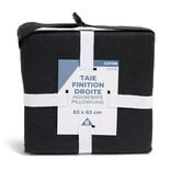 Taie d'oreiller 63x63cm 100% coton finition droite noir