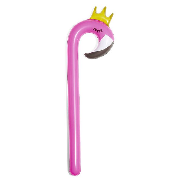 Frite gonflable flamant rose avec couronne L98cm
