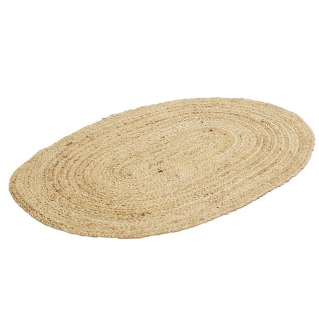 Tapis ovale en jute marron 120x170cm