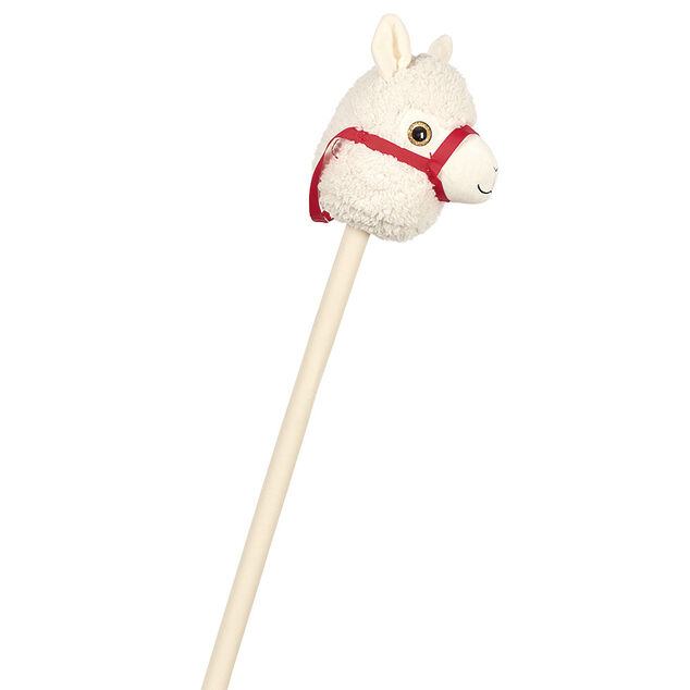 Lama &agrave; chevaucher blanc lani&egrave;re rouge