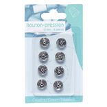 Lot de 8 boutons pression &agrave; coudre en m&eacute;tal