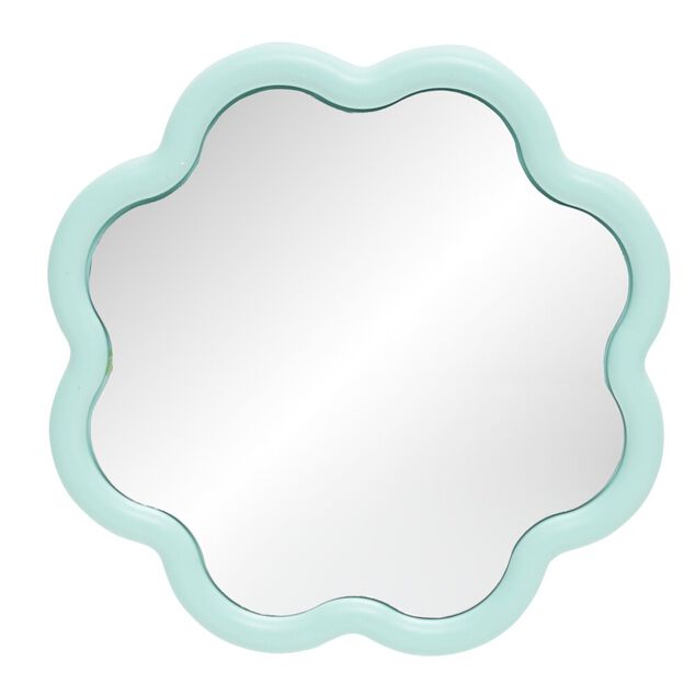 Miroir rond bord ondul&eacute; plastique color&eacute; &Oslash;25cm (4 mod&egrave;les)