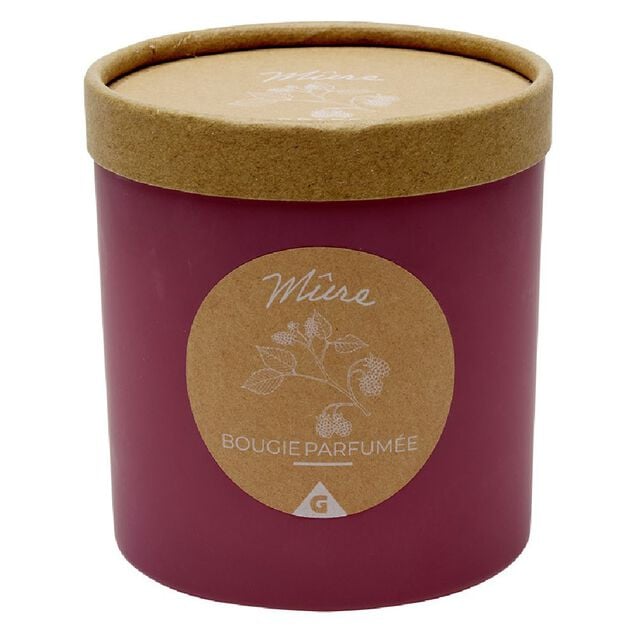 Bougie dans pot rond avec couvercle kraft senteur m&ucirc;re