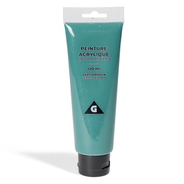 Tube peinture acrylique 120ml vert viridien