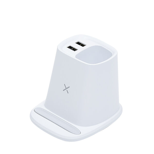 Pot &agrave; crayons avec chargeur sans fil et 2 ports USB