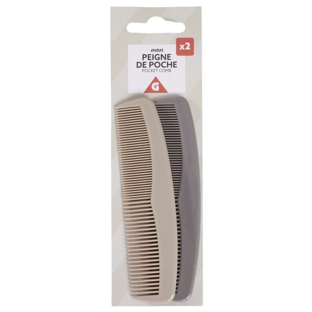 Peigne de poche x2 plastique noir