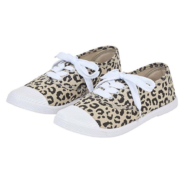 Chaussure en toile coton imprim&eacute; l&eacute;opard T36