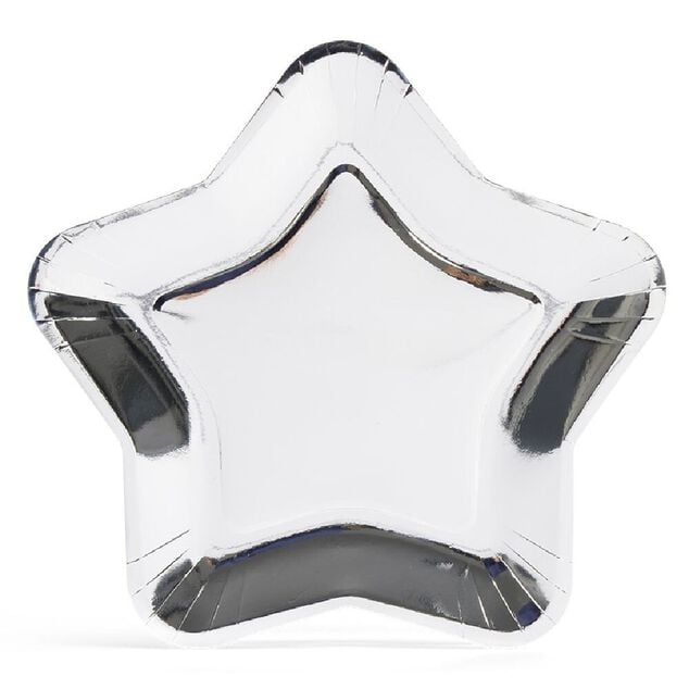 Plateau carton &eacute;toile argent&eacute; &Oslash;24,5cm x6