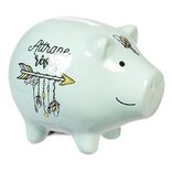 Tirelire cochon bleu attrape r&ecirc;ves