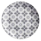 Assiette plate motif carreau de ciment gris &Oslash;26cm