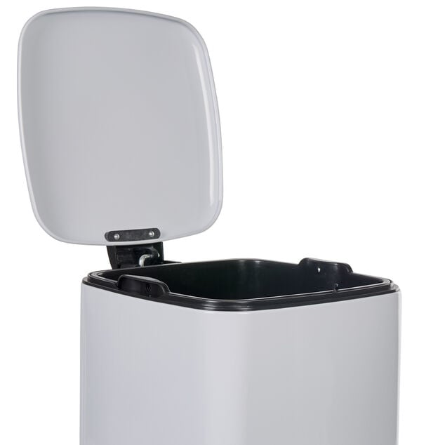 Poubelle p&eacute;dale blanche 30L