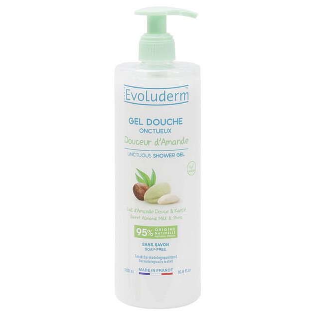 Gel douche Evoluderm onctueux Lait d'amande douce et Karit&eacute; 500ml