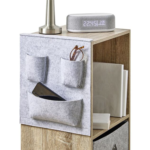 Rangement Box Cube pochette feutrine gris clair 34x30cm