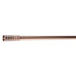 Kit tringle extensible embout piston stri&eacute; cuivre mat L210/380cm