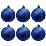 Boule de No&euml;l paillet&eacute;e bleues &Oslash;6cm x6