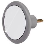 Pat&egrave;re murale ronde miroir contour gris &Oslash;8cm