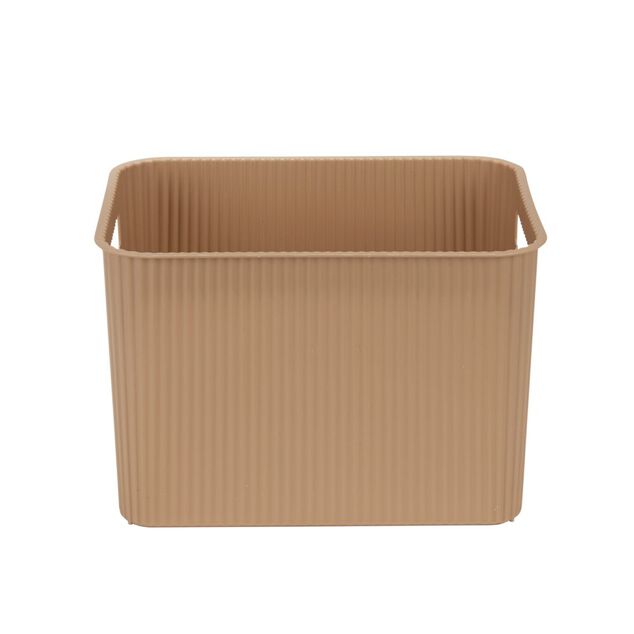 Pani&egrave;re de rangement 14L rectangulaire plastique marron 35x26,5xH20cm