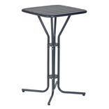 Table haute Fun m&eacute;tal gris fonc&eacute; 60x60xH100cm