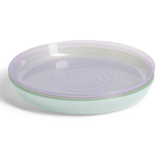 Lot de 4 assiettes enfant plastique color&eacute; &Oslash;18,5cm