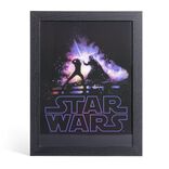 Affiche Star Wars Battle dans cadre bois noir 33,5x44,5xH1,5cm