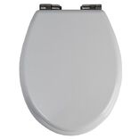 Abattant WC bois blanc uni frein de chute