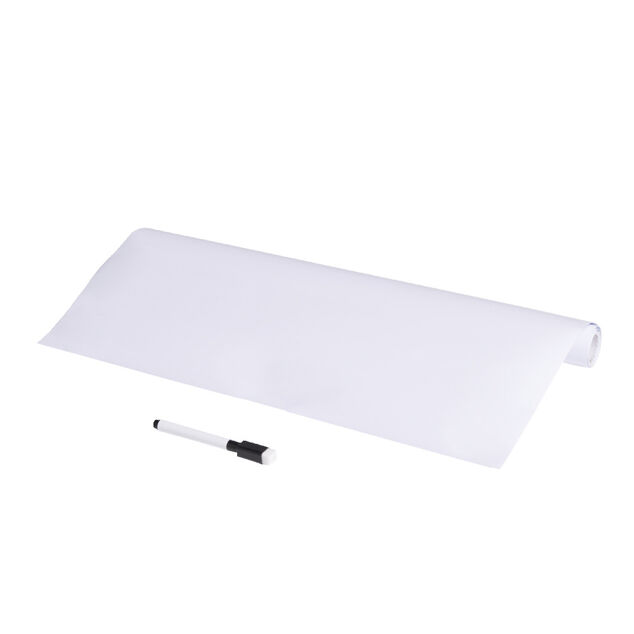Tableau adh&eacute;sif blanc &agrave; d&eacute;couper 45x200cm avec marqueur effa&ccedil;able