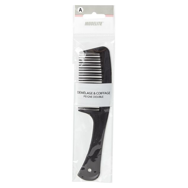 Peigne double plastique noir L26 cm
