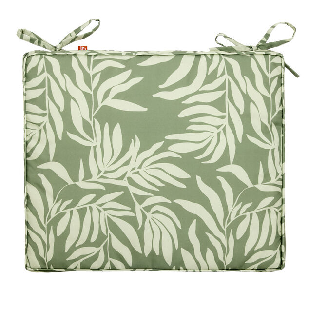 Galette de chaise rectangulaire Oxford vert 43x37cm