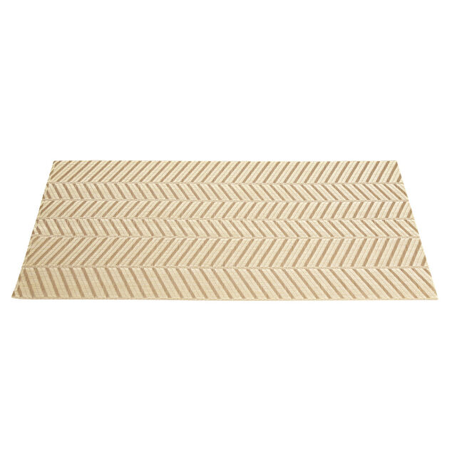 Set de table rectangulaire PVC 30x45cm motif chevron beige et marron