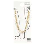 Chaîne de cheville argenté fer et laiton avec perles pendantes