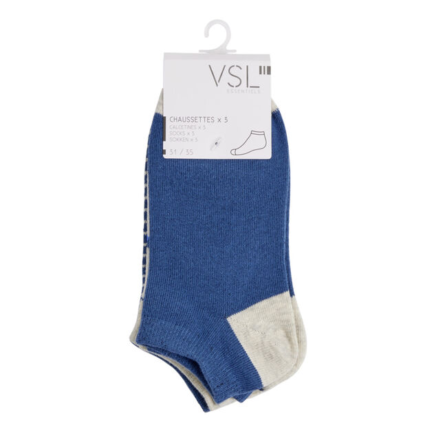 Chaussettes enfant garçon tige courte polycoton 3 paires 31/35