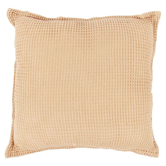 Coussin d&eacute;co nid d'abeille 45x45cm orange