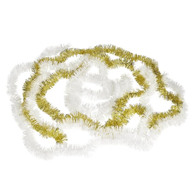 Guirlandes scintillantes blanches et dor&eacute;es x5