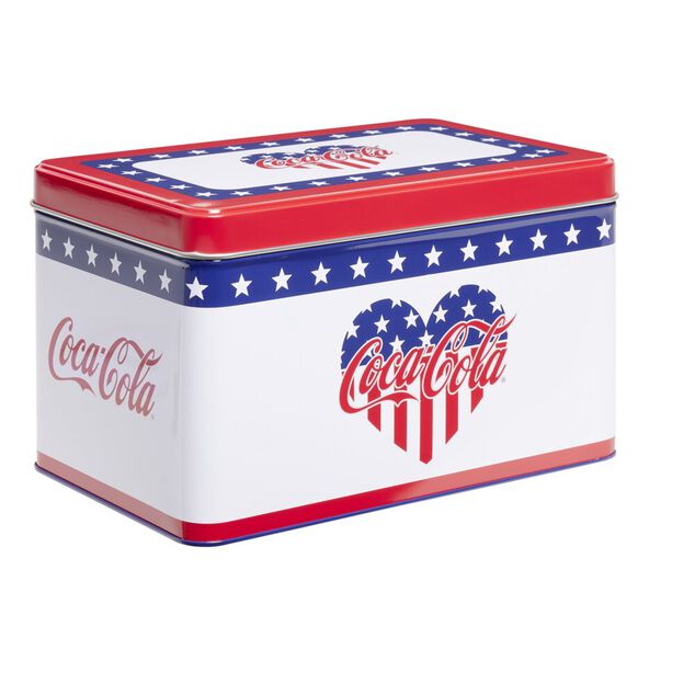 Boîte alimentaire Coca Cola rectangulaire métal 22x13xH13,5cm (2 modèles)