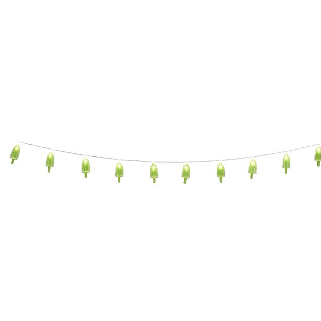 Guirlande lumineuse glace verte &agrave; piles