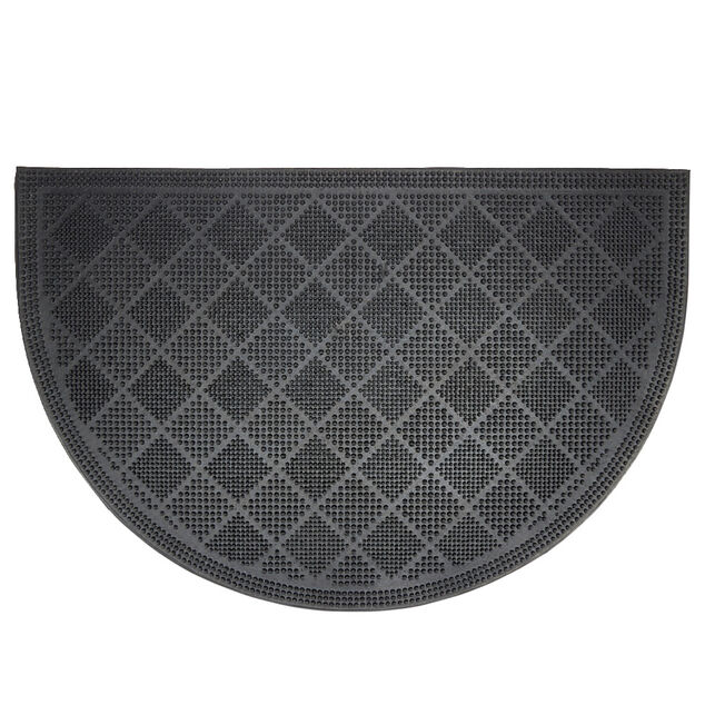 Tapis d'entr&eacute;e demi-lune caoutchouc noir 40x60cm