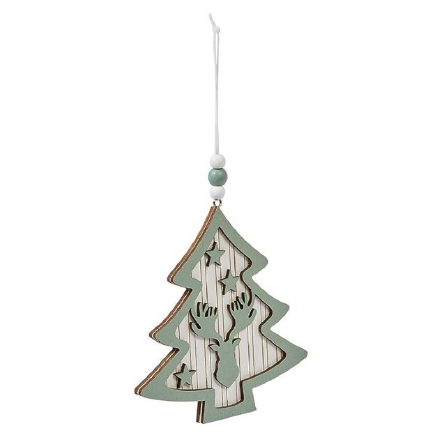 Suspension de No&euml;l en mdf forme &Eacute;toile ou Sapin