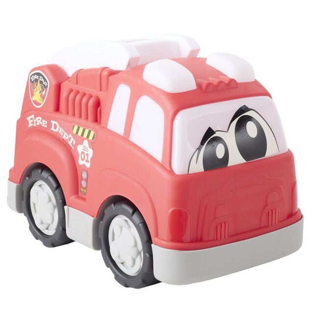 Camion de pompier mignon sonore avec &eacute;chelle plastique rouge 24,5x14xH18cm