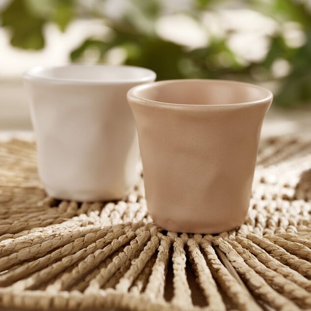 Tasse expresso 10cl forme organique c&eacute;ramique blanc &Oslash;6xH6,3cm