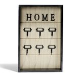 Bo&icirc;te &agrave; clefs MDF et m&eacute;tal beige et noir 30x20x3cm