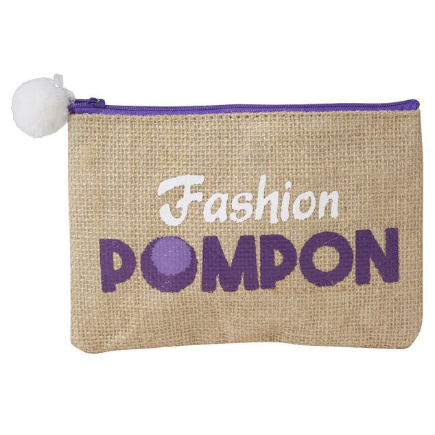 Pochette avec pompom en jute