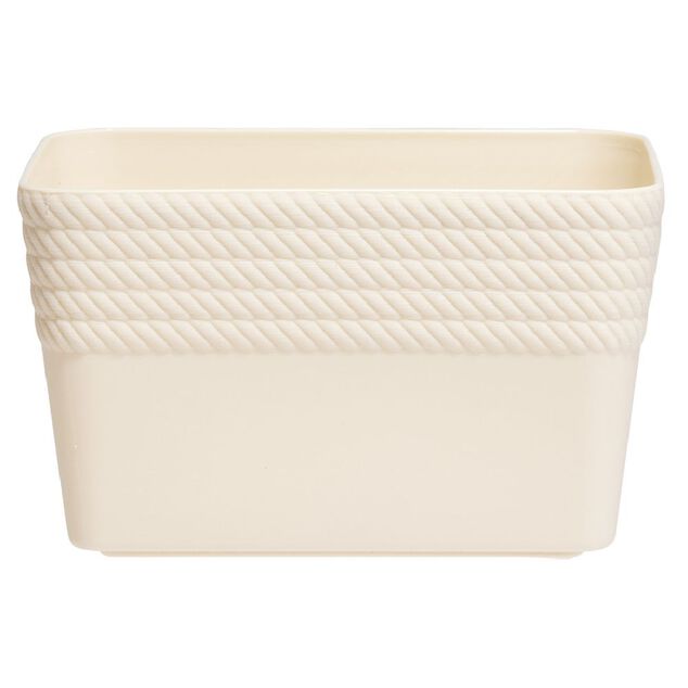 Bo&icirc;te plastique beige 14x11xH8,5cm