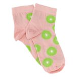 Paire de chaussettes tige courte motif kiwi vert et rose 36/40 ou 41/45