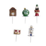 Décorations pour bûche de Noël à piquer thème Casse-Noisette 5 pièces