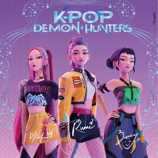 Serviette papier x20 Kpop Demon Hunters violet 16,5x16,5cm