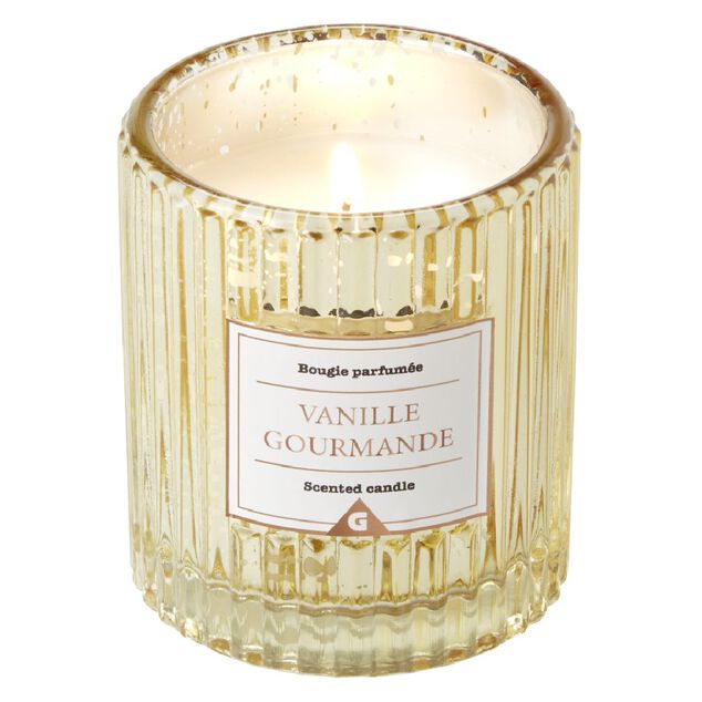 Bougie dans verre design relief senteur vanille gourmande