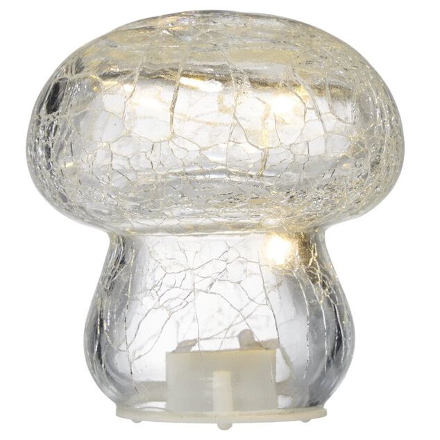 Champignon d&eacute;coratif automne verre &agrave; LED &Oslash;8xH8,5cm (4 mod&egrave;les)