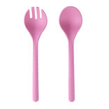 Couverts &agrave; salade x2 plastique rose L26,5cm