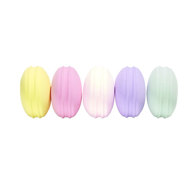 Lot de 5 &eacute;ponges &agrave; maquillage forme macaron